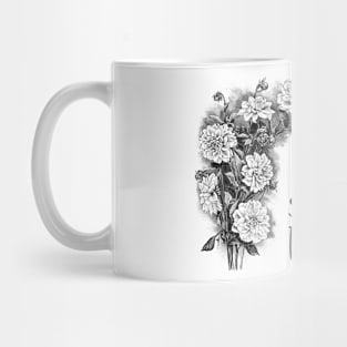 Flowers Bouquet with Love Text Mug